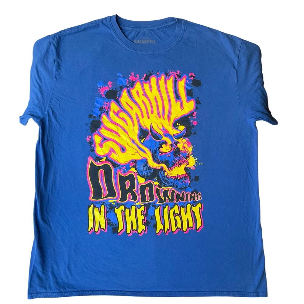 Sugar Hill Men’s Short Sleeve T-shirt size XL, Hot Blue, Drowning In The Light